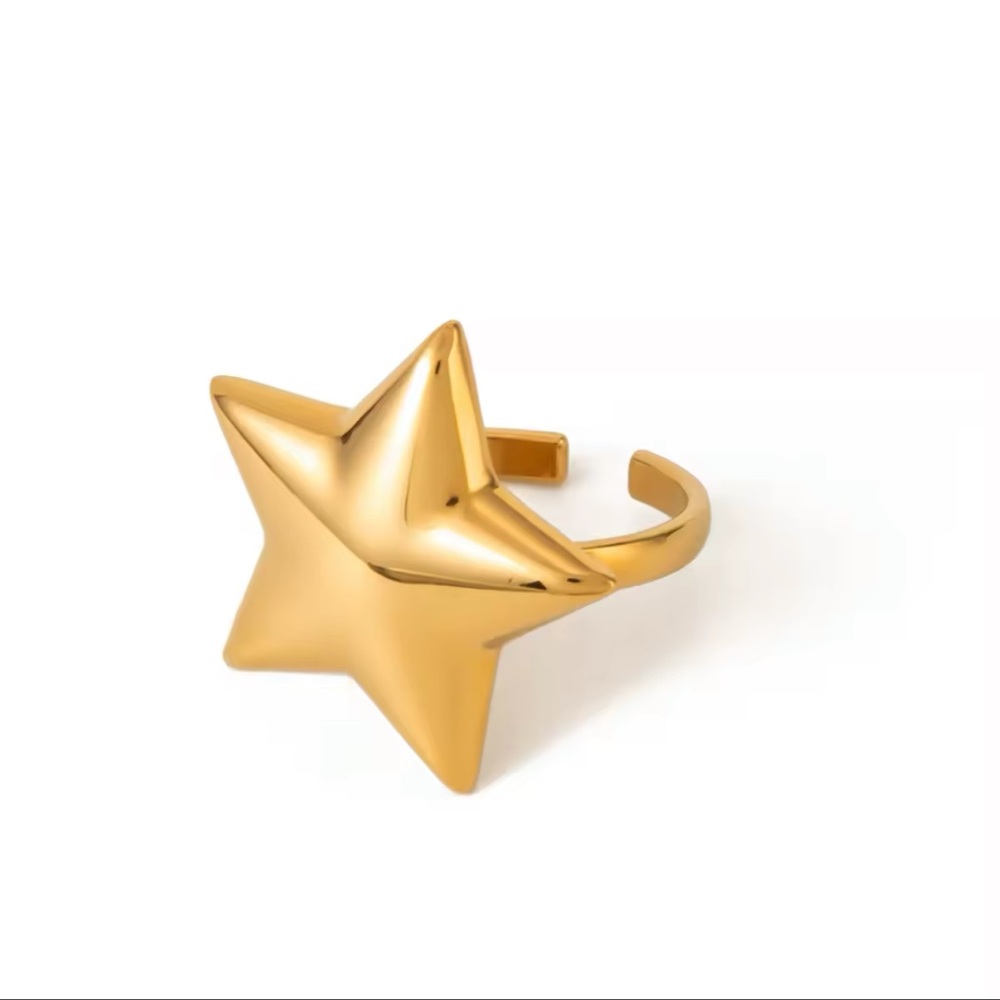 ◾️18k Gold Plated Star Open Ring